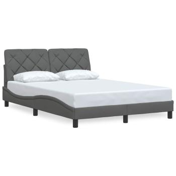 Bettgestell ohne Matratze Dunkelgrau 140x200 cm Stoff