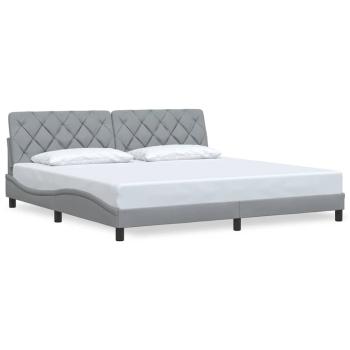 Bettgestell ohne Matratze Hellgrau 200x200 cm Stoff