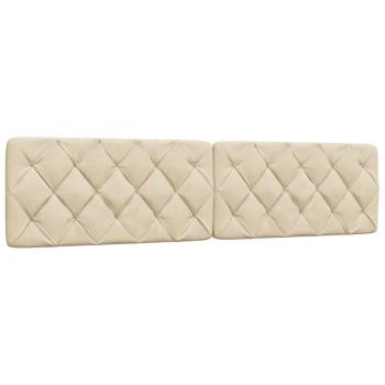 Bettgestell ohne Matratze Creme 200x200 cm Stoff
