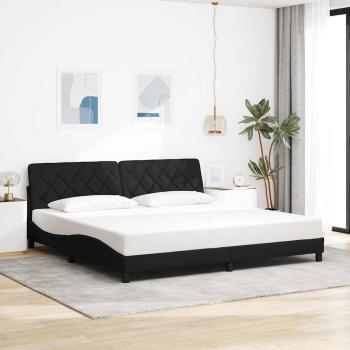Bettgestell mit LED ohne Matratze Schwarz 200x200 cm Stoff