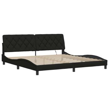Bettgestell mit LED ohne Matratze Schwarz 200x200 cm Stoff