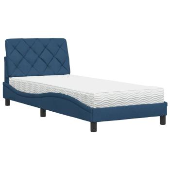 Bett mit Matratze Blau 90x190 cm Stoff