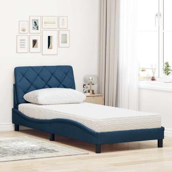 Bett mit Matratze Blau 90x190 cm Stoff