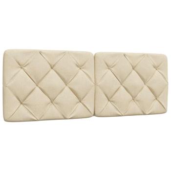 Bett mit Matratze Creme 140x200 cm Stoff