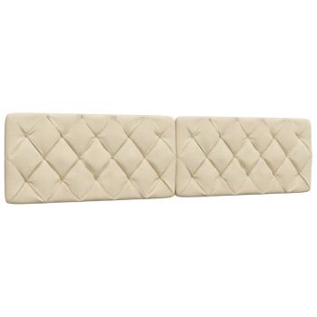 Bett mit Matratze Creme 200x200 cm Stoff