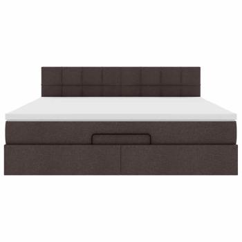 Ottoman-Bett mit Matratze Dunkelbraun 160x200 cm Stoff