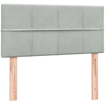 Boxspringbett mit Matratze Hellgrau 80x220 cm Samt