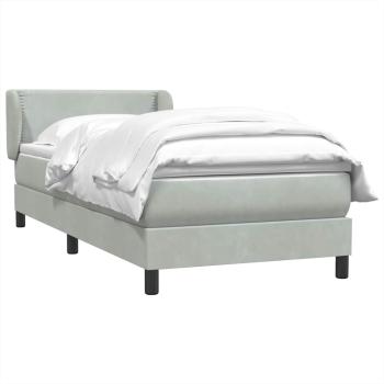 Boxspringbett mit Matratze Hellgrau 80x220 cm Samt