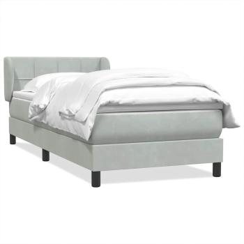 Boxspringbett mit Matratze Hellgrau 80x220 cm Samt