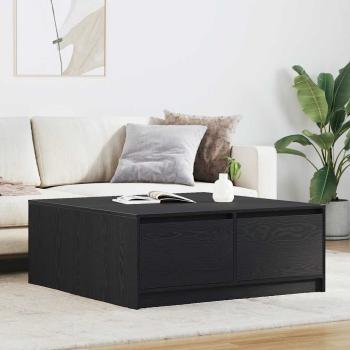 ARDEBO.de - Couchtisch mit Schubladen Schwarz Eichen-Optik 100x100x40 cm