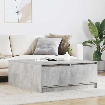 ARDEBO.de - Couchtisch mit Schubladen Betongrau 100x100x40 cm