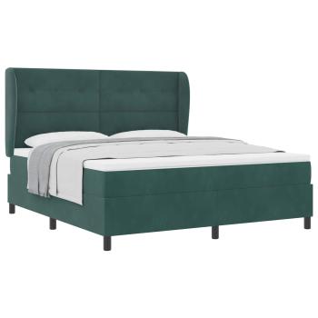 Boxspringbett mit Kopfteil Dunkelgrün 200 x 180 cm Samt