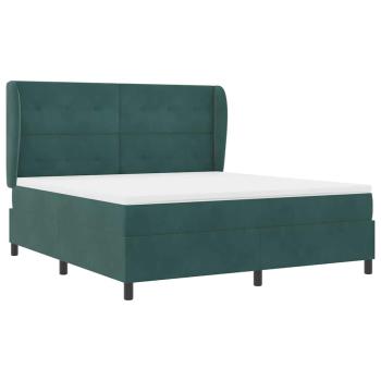 Boxspringbett mit Kopfteil Dunkelgrün 200 x 180 cm Samt