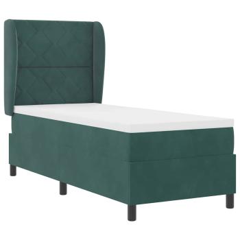 Boxspringbett mit Kopfteil Dunkelgrün 200 x 80 cm Samt