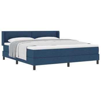 Boxspringbett mit Kopfteil Blau 200 x 180 cm Stoff