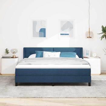 Boxspringbett mit Kopfteil Blau 200 x 180 cm Stoff
