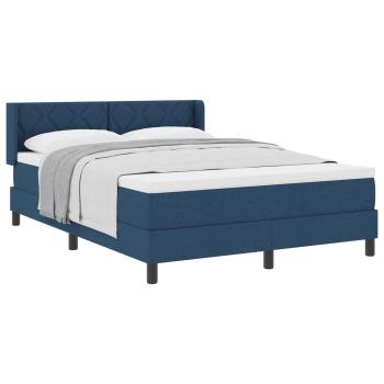 Boxspringbett mit Kopfteil Blau 200 x 140 cm Stoff