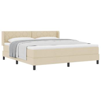 Boxspringbett mit Kopfteil Creme 200 x 180 cm Stoff