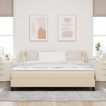 Boxspringbett mit Kopfteil Creme 200 x 180 cm Stoff