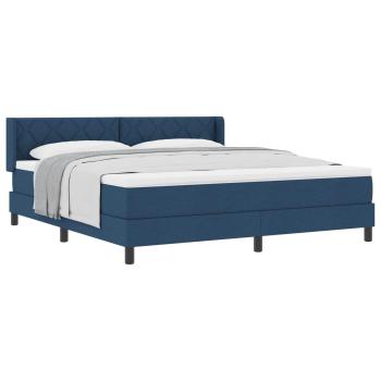 Boxspringbett mit Kopfteil Blau 200 x 180 cm Stoff