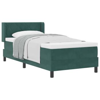 Boxspringbett mit Kopfteil Dunkelgrün 200 x 100 cm Samt