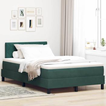 ARDEBO.de - LED Boxspringbett mit Kopfteil Dunkelgrün 120 x 190 cm Samt
