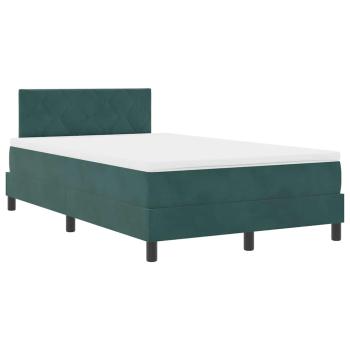 LED Boxspringbett mit Kopfteil Dunkelgrün 120 x 190 cm Samt