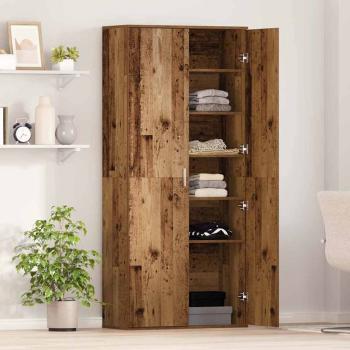ARDEBO.de - Highboard 80 x 35 x 180 cm Holzwerkstoff Altholz