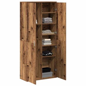 Highboard 80 x 35 x 180 cm Holzwerkstoff Altholz