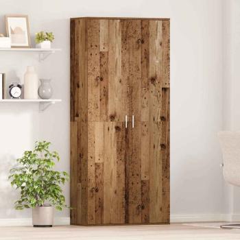 Highboard 80 x 35 x 180 cm Holzwerkstoff Altholz