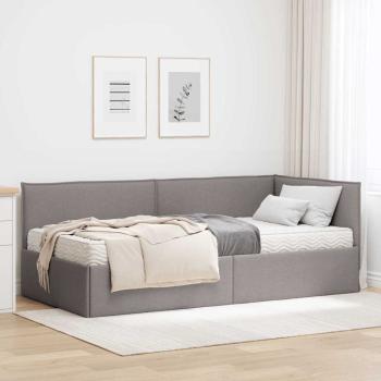ARDEBO.de - Eckbettgestell mit Matratze 2 stk. Taupe 90 x 190 cm Samt