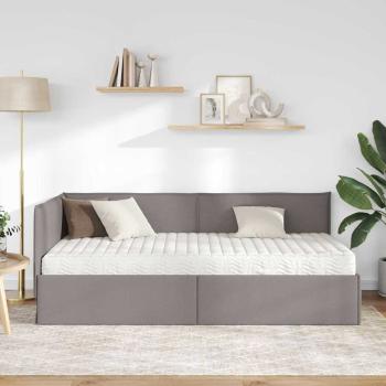 Eckbettgestell mit Matratze 2 stk. Taupe 90 x 190 cm Samt