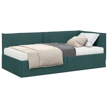 Eckbettgestell mit Matratze 2 stk. Dunkelgrün 90 x 200 cm Samt