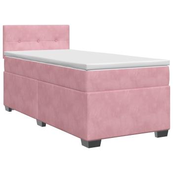 Boxspringbett mit Matratze mit Kopfteil Rosa 90 x 200 cm Samt