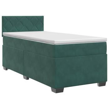 Boxspringbett mit Matratze Dunkelgrün 100 x 200 cm Samt