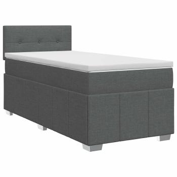 Boxspringbett mit Matratze Dunkelgrau 90 x 190 cm Stoff