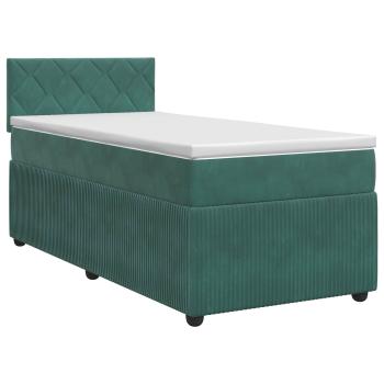 Boxspringbett mit Matratze Dunkelgr?n 100 x 200 cm Samt