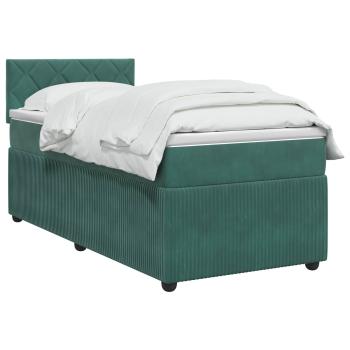 Boxspringbett mit Matratze Dunkelgr?n 100 x 200 cm Samt