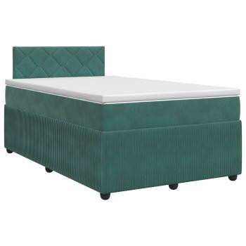 Boxspringbett mit Matratze Dunkelgr?n 120 x 200 cm Samt