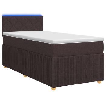 Boxspringbett mit Matratze Dunkelbraun 90 x 200 cm Stoff