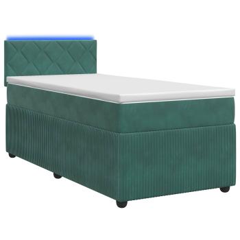 Boxspringbett mit Matratze Dunkelgrün 90 x 200 cm Samt