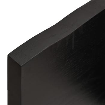 Wandregal Dunkelbraun 80x10x4 cm Massivholz Eiche Behandelt