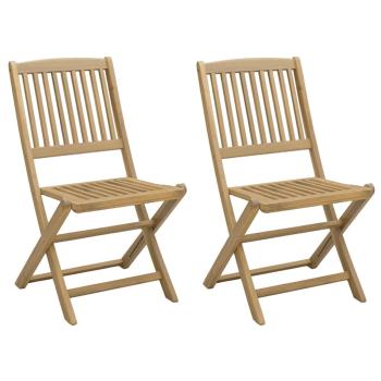 Klappst?hle, 2 St?ck, 57 x 48,5 x 90 cm, Massivholz Akazie