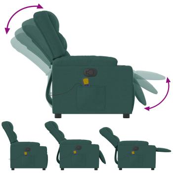Massagesessel Dunkelgr?n Stoff