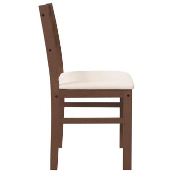 Esszimmerst?hle mit Kissen 2 Stk. Braun Massivholz Gummibaum