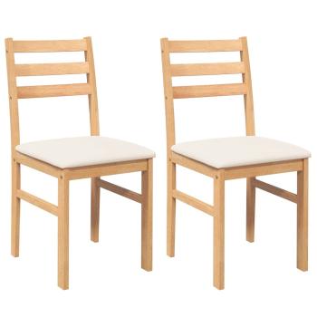 Esszimmerst?hle mit Kissen 2 Stk. Massivholz Gummibaum