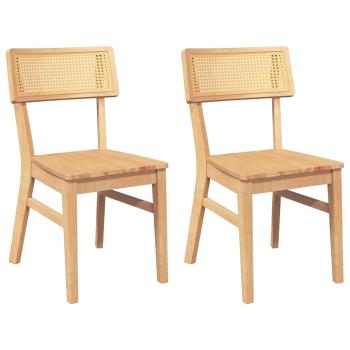 Esszimmerst?hle 2 Stk. Massivholz Gummibaum