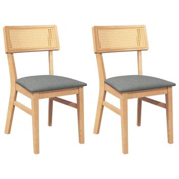 Esszimmerst?hle mit Kissen 2 Stk. Massivholz Gummibaum