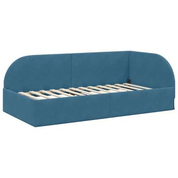 Eckbettgestell Blau 80 x 200 cm Samt