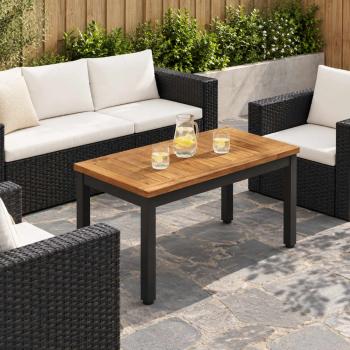 ARDEBO.de - Couchtisch Natürlich und Schwarz 60,5 x 30 x 36 cm